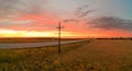 Aerial View Over Eastern Colorado Farm/Ranch Lands Grassy Fields Royalty Free Stock Photo