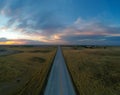 Aerial View Over Eastern Colorado Farm/Ranch Lands Grassy Fields Royalty Free Stock Photo