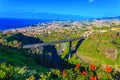 Aerial view over Funchal city, Madeira Royalty Free Stock Photo