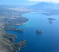 Aerial view over Gocek and Fethiye in Turkey Royalty Free Stock Photo