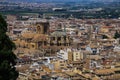 Aerial view over Granada from Alhambra with cathedral Catedral renacentista, Andalusia