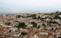 Aerial view over Granada on a rainy day autumn day Royalty Free Stock Photo