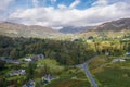 Aerial View over Great Langdale Valley in Lake District Royalty Free Stock Photo