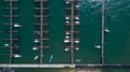 Aerial view over group of fishing boats,Thailand Royalty Free Stock Photo