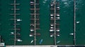 Aerial view over group of fishing boats,Thailand Royalty Free Stock Photo