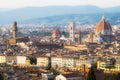 Aerial View over the Historic City of Florence, Tuscany, Italy Royalty Free Stock Photo