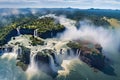 Aerial view over Iguazu Falls, Argentina and Brazil, AI Generated Royalty Free Stock Photo