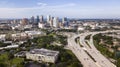 Aerial View Over Interstate Highway Leading to Downtown Tampa FL Royalty Free Stock Photo