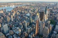 Aerial view over Kips Bay, Gramercy Park, Stuyvesant, East Village and Lower East Side neighborhoods of Manhattan in New York City