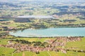 Aerial view over Lake Forggensee