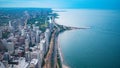 Aerial view over the lake shore and beaches of Chicago - CHICAGO, USA - JUNE 12, 2019 Royalty Free Stock Photo