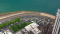 Aerial view over the lake shore and beaches of Chicago - CHICAGO, USA - JUNE 11, 2019 Royalty Free Stock Photo