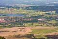 Aerial view over lake Staffelsee and Murnau