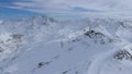 Aerial view over Les Trois Vallees in the Frenc Alps, France