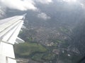 Aerial view over London suburbs near Homertons\' station, seen from airplane