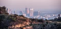 Aerial view over Los Angeles Downtown from Hollywood Hills Royalty Free Stock Photo