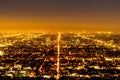 Aerial view over Los Angeles Downtown from Hollywood Hills Royalty Free Stock Photo