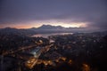 Aerial view over Luzern Lucerne at sunrise, Switzerland Royalty Free Stock Photo