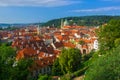 Aerial view over Mala Strana District in Prague, Czech Republic Royalty Free Stock Photo