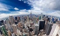 An aerial view over Manhattan New York city Royalty Free Stock Photo