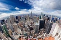 An aerial view over Manhattan New York city Royalty Free Stock Photo