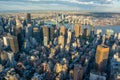 Aerial view over Midtown, Kips Bay, Murray Hill, Tudor and Medical City neighborhoods of Manhattan in New York City