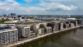 Aerial view over modern Harbour City district in Hamburg at the port Royalty Free Stock Photo