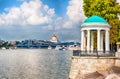 Aerial view over the Moskva River in central Moscow, Russia Royalty Free Stock Photo