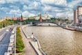 Aerial view over Moskva River and the Kremlin, Moscow, Russia Royalty Free Stock Photo