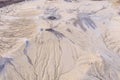 Aerial view over the muddy volcano Paclele Mici and Paclele Mari in Buzau county , natural park in Romania