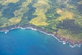 Aerial view over the ocean on west coast of Maui, Hawaii. Royalty Free Stock Photo
