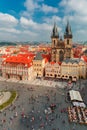 Aerial view over Old Town in Prague, Czech Republic Royalty Free Stock Photo