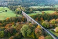 Aerial View over Pontcysyllte Aqueduct at Autumn Royalty Free Stock Photo