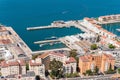 Aerial view over port and city of Gibraltar Royalty Free Stock Photo