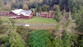 Aerial view over Quadra Island , Lighthouse Quadra Island Cape Mudge Canada