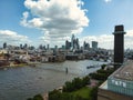 Aerial view over River Thames and City of London Royalty Free Stock Photo