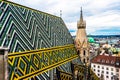 Aerial view over the rooftops of Vienna Royalty Free Stock Photo