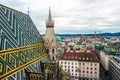 Aerial view over the rooftops of Vienna Royalty Free Stock Photo