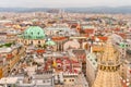 Aerial view over the rooftops of Vienna from the St. Stephen's Cathedral, Austria. Royalty Free Stock Photo