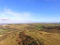 Aerial view over the Sussex countryside along the South Downs Way. Royalty Free Stock Photo