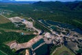 Aerial view over the sandstone quarry.