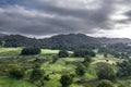 Aerial View over Scenic Hills in Lake District Royalty Free Stock Photo