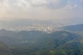 an Aerial view over Shatin, Shung Mun River, with fine weather