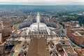 Aerial view over St. Peters Square in the Vatican City Royalty Free Stock Photo