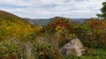 Aerial view over Storm King Mountain in upstate New York on a sunny day