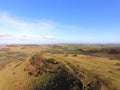 Aerial view over the Sussex countryside along the South Downs Way. Royalty Free Stock Photo