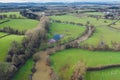 Aerial View over Teme River in UK