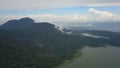 Aerial view of over Twin Lakes Buyan and Tamblingan in North Bali, Indonesia, a caldera lakes at Bali. Beautiful lakes Royalty Free Stock Photo