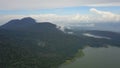 Aerial view of over Twin Lakes Buyan and Tamblingan in North Bali, Indonesia, a caldera lakes at Bali. Beautiful lakes Royalty Free Stock Photo