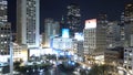 Aerial view over Union Square in San Francisco at night - SAN FRANCISCO, UNITED STATES - APRIL 21, 2017 Royalty Free Stock Photo